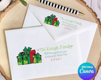 Christmas Digital Envelope Template for Canva | Christmas Gifts