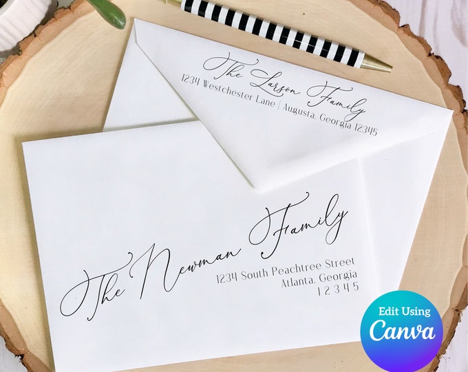 Editable Wedding Envelope Template | Canva Envelope Template | DIY Envelopes | Printable Envelope | Envelope Addressing | Digital Download