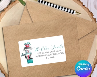 Editable Christmas Address Label Template for Canva | Ready For Christmas