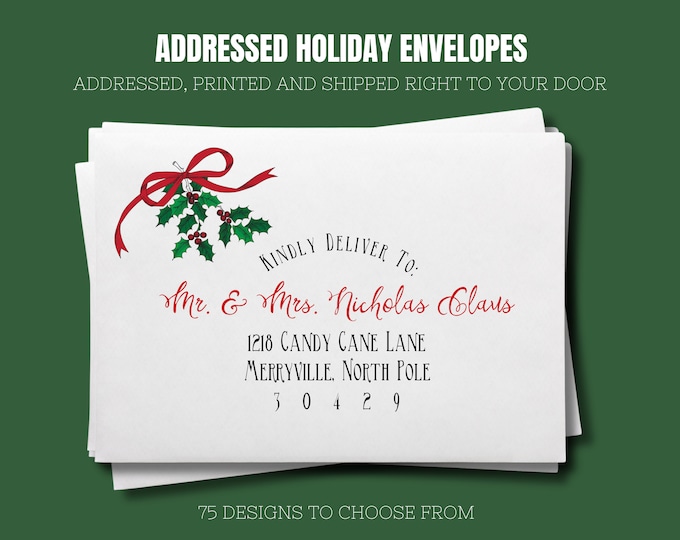 Christmas Envelope Printing Services | Addressed Printed and Shipped To Your Door