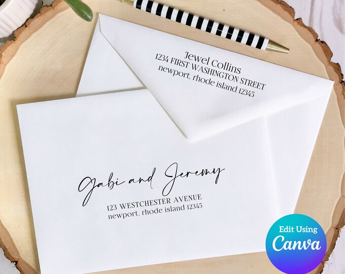 Editable Wedding Envelope Template | Canva Envelope Template | DIY Envelopes | Printable Envelope | Envelope Addressing | Digital Download