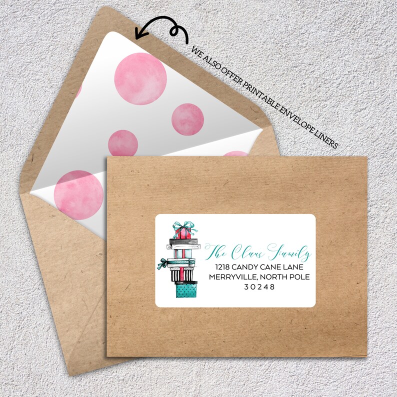 EDITABLE Christmas ADDRESS LABEL Template Envelope Addressing Christmas