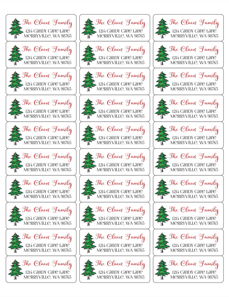 Editable Christmas RETURN ADDRESS LABEL Template Envelope - Etsy