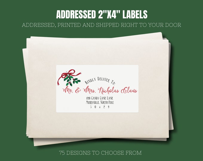 2"x4" Address Labels - Addressed, Printed and Shipped to Your Door
