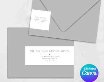 Printable Wrap Around Address Label Template | Canva Template | Return Address Sticker | Editable Address Labels | Great for DIY Invitations