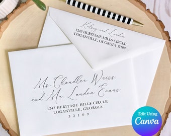 Editable Wedding Envelope Template | Canva Envelope Template | DIY Envelopes | Printable Envelope | Envelope Addressing | Digital Download