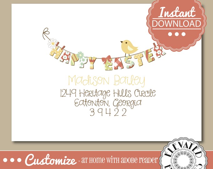 EDITABLE Easter ENVELOPE Template,Easter Envelope ADDRESSING,Easter,Recipient Addressing,Envelope Addressing,Instant Download