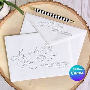 Editable Wedding Envelope Template for Canva | DIY Wedding Envelopes | Printable Envelope Template | Envelope Addressing |
