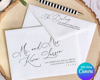 Editable Wedding Envelope Template for Canva | Elegant #14