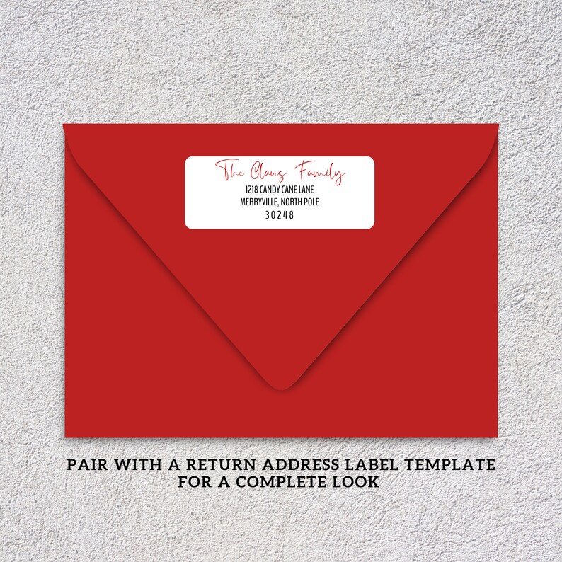 EDITABLE Christmas ADDRESS LABEL Template Envelope Addressing Christmas Address Labels Canva