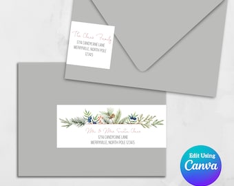 Printable Wrap Around Address Label Template | Canva Template | Return Address Sticker | Editable Address Labels | Great for DIY Invitations