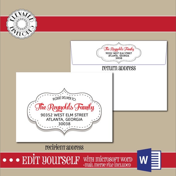 EDITABLE Christmas ENVELOPE TemplateChristmas Envelope