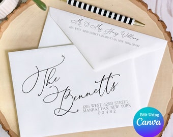 Editable Wedding Envelope Template | Canva Envelope Template | DIY Envelopes | Printable Envelope | Envelope Addressing | Digital Download
