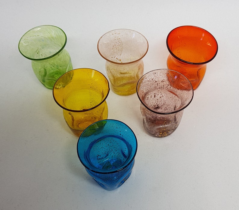 Set of six Salviati goldleaf shot glasses Etsy