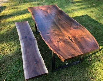 Live edge slab dining table