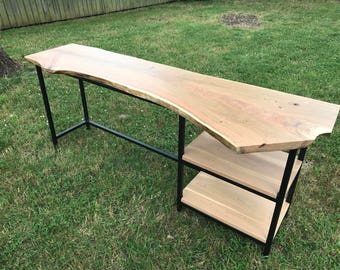 Live edge slab desk