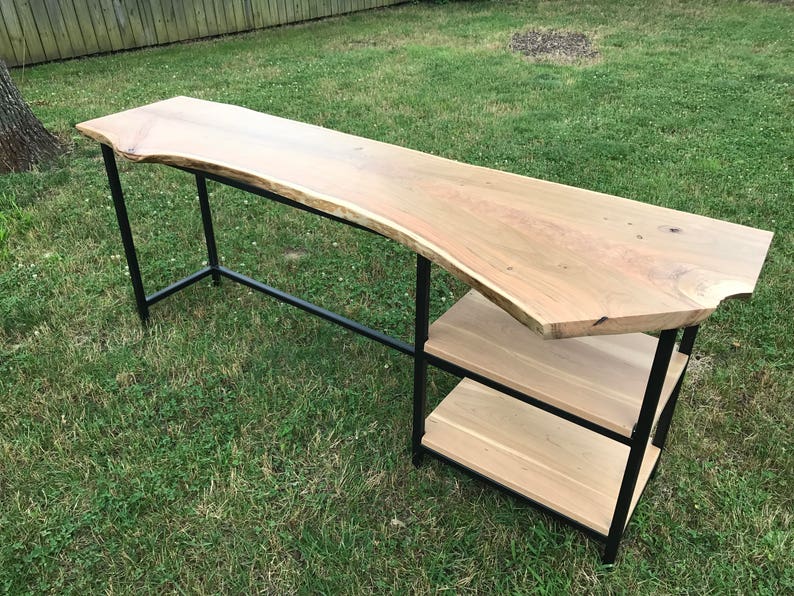 Live Edge Slab Desk Etsy