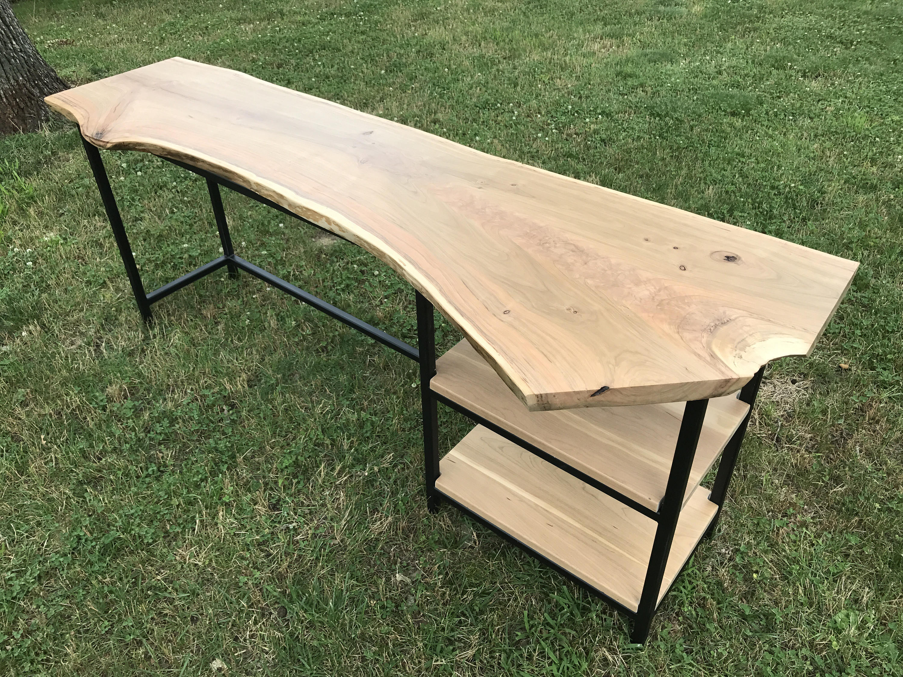 Live Edge Slab Desk Etsy