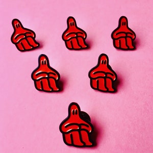 Red enamel pin image 1