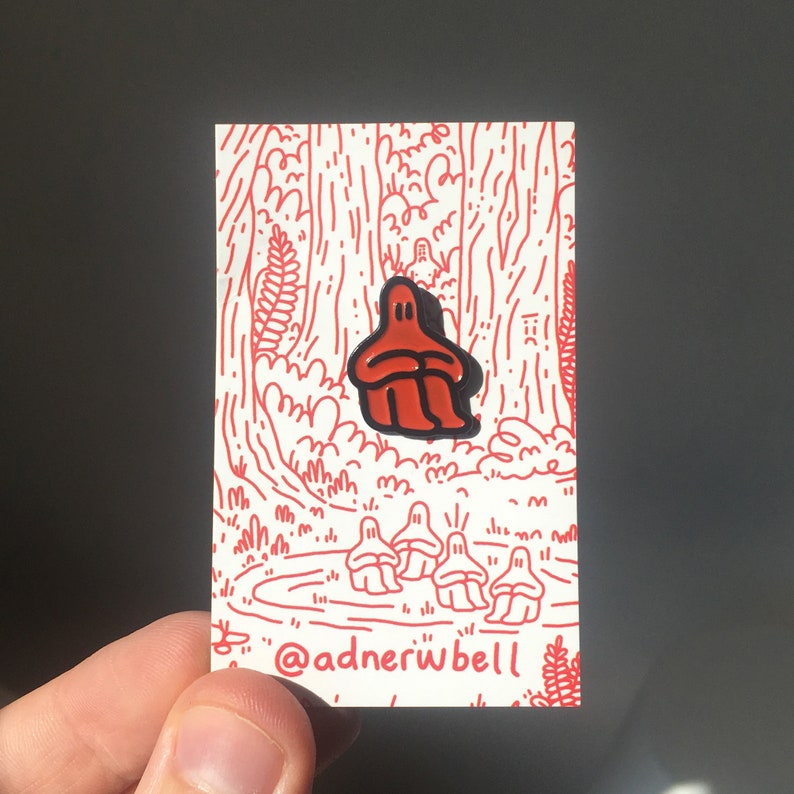 Red enamel pin imagem 6