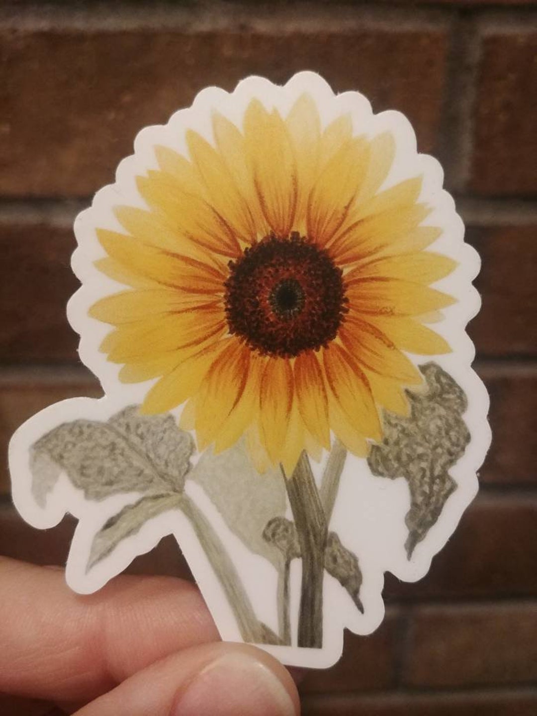 Watercolor Sunflower Vinyl Sticker - Etsy