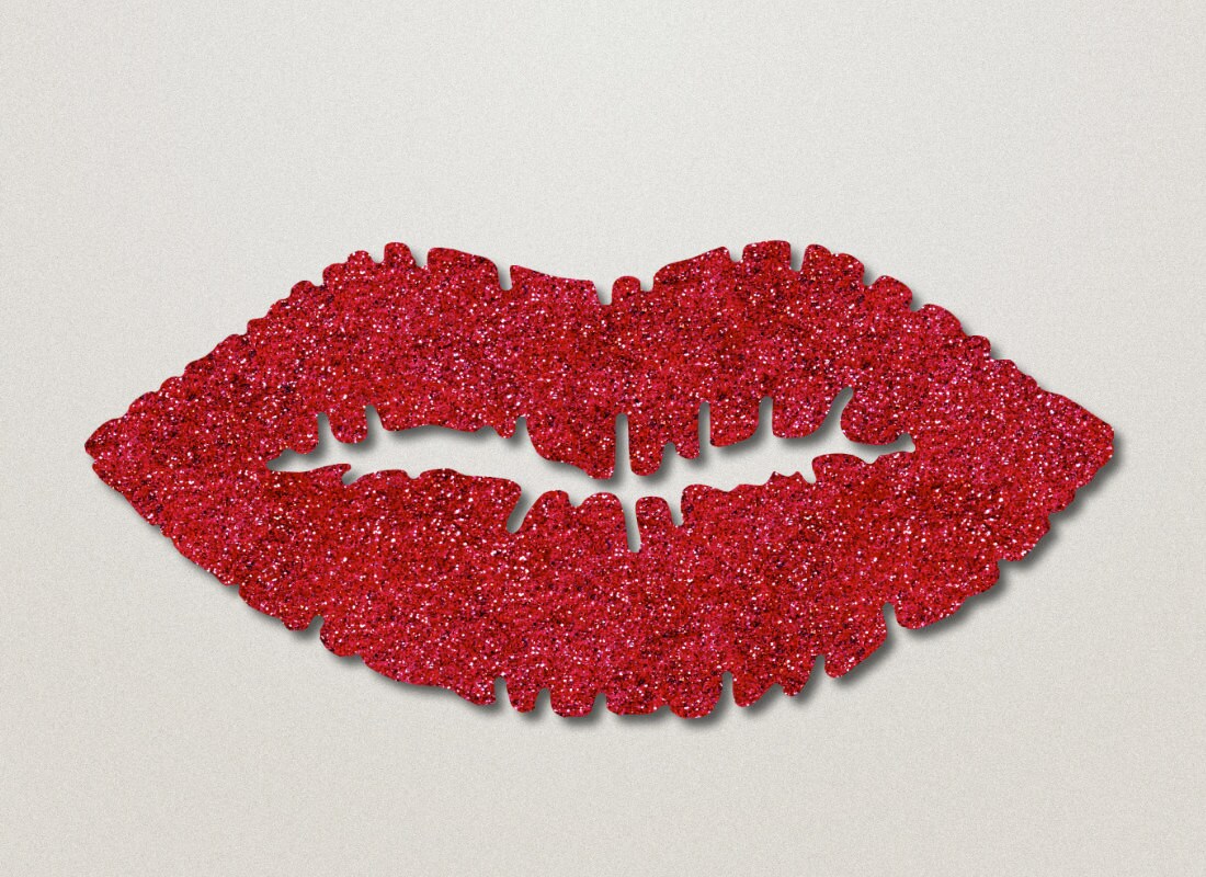 Red Glitter Lips Wall Art Lip Shaped Beauty Room Decor Etsy