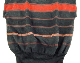 Vtg 60s Designer Patricia Feiwel RARE  Sz S Multi-color Short Sleeve HANDWOVEN Knit Sweater Pullover
