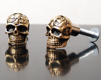 Metall Skull, Pull,Mini Azteken Schädel,Tür Schublade,Schrank,Garderobe,Knopf,Knopf,Werkzeugkasten,Griff,Schrank,keltisch,Tribal