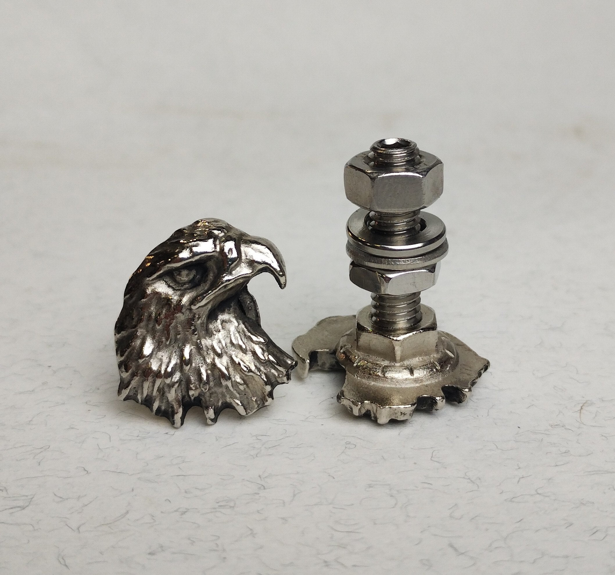2 Placas Personalizadas Para Matrícula (Pernos) Con Motivo Águila Y Calavera - Harley, Coche, Camión O Chopper