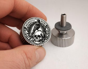 Knurled Harley Davidson Seat Fender thumb Bolt Memento Mori Screw Motorcycles 1/4-20, gifts