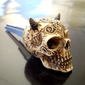 Demon Skull ungeschnittener blanko Zündschlüssel für alle Motorräder Harley Davidson,Yamaha,Suzuki,Kawasaki,Honda,Ktm,ducati,blade.fob,skelett,Schlüsselanhänger