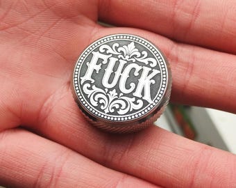Ornate F*ck Seat Bolt for Indian – Engraved Motorcycle Seat Screw, Profanity Biker Gift, Mature Humor M8 Bolt