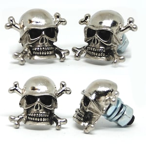 Crossbones Skull License Plate Bolts – Tag Frame Fasteners for Motorcycle Riders – Biker Gift Accessory