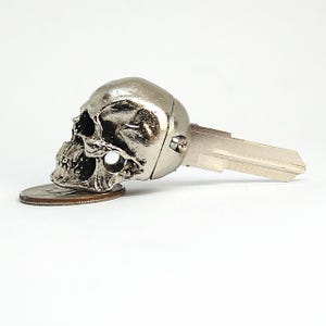 Skull Key for Harley Davidson,Sportster,custom from 1994 to 2010, blade.Uncut Ignition Blank,fob,skeleton,Handmade gift,unique