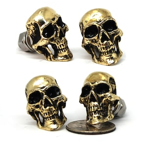 set of 4 metal License plate gold Skull bolts, tag screw, motorcycle accessory,motorcyclist gift,biker,