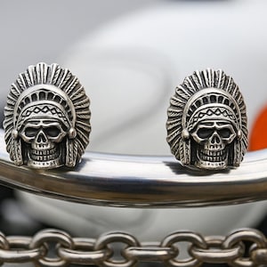 Indian Chief Skull Motorcycle bolts, Native American screw License plate frame,biker gift,Apache