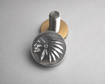 Vintage Style Indian Chief Seat Bolt for Indian Motorcycle | M8 Engraved Seat Screw | Indian Scout 2015-2021