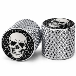 Skull Gitarrknopp 6 mm Metallkontrollratt för elbasvolym, set om 2