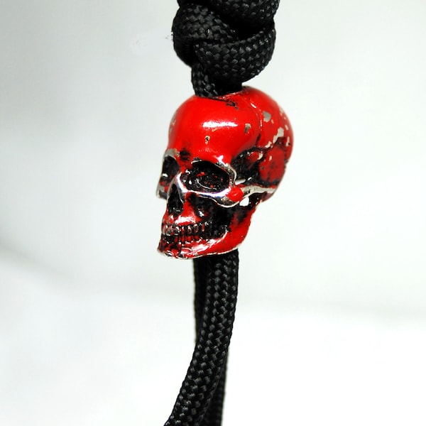 Skull,Paracord,bead,Lanyard,Charm,knife,DIY,craft,EDC,keychain,custom,Parachute,cord,550,4mm,key,chain,accessory