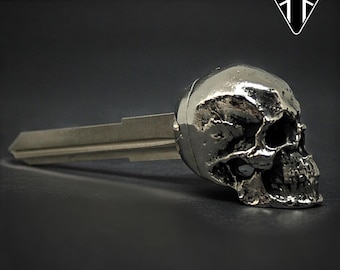 Llave de calavera para motocicletas Triumph – Llave de encendido virgen hecha a mano – Compatible con Bonneville, America, Daytona, Thunderbird, Speedmaster, Tiger. Regalo para motociclistas.