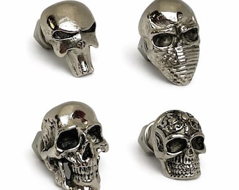 Skull License Plate Bolts – Custom Motorcycle number tag screws, Harley, Indian and all bikes -1, 2 or 4 Piece Set