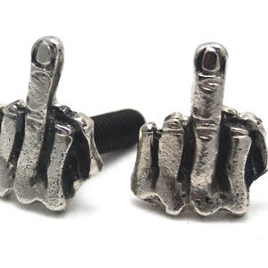 2 metallene Nummernschild schrauben,mittelfinger,schrauben,Windschutzscheibenschraube,Biker Geschenk,Biker Geschenk,Motorrad,Chopper,Badass,Bobber,Motorrad,Fahrrad
