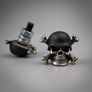 Custom Skull Screws • License Plate Bolts • Bobber Chopper Gift