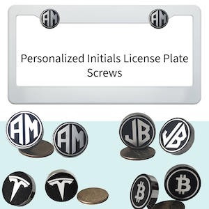 Personalized car License Plate Screws Custom Frame Tag Bolts fasteners,initials,monogram,logo