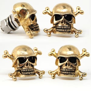License plate skull number tag bolts, custom screw, biker accessory 4 pieces set