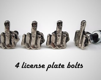 Kentekenplaatbouten middelvinger - grappige auto-accessoires - set van 4