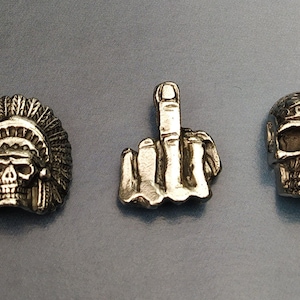 Conchos Indian Chief Skull tribal Middle Finger,up,Flip off,rivet,leather,stud,FOR Wallet,Belt,Bag,accessory,DIY