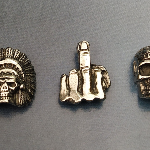 Conchos,Indian,Chief,Skull,Tribal,Middle Finger,up,Flip off,rivet,leather,stud,FOR Wallet,Belt,Bag,accessory,DIY