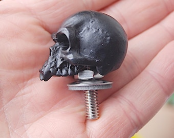 Black Skull Seat Fender Bolt Custom Screw for Harley Davidson Motorcycles 1/4-20 Thread