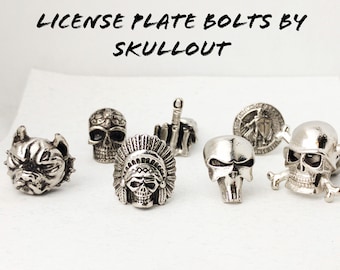 Zinn Motorrad-Nummernschild Schrauben: Schädel, Tribal & Mehr